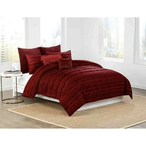 DKNY Washed Stripe Euro Pillow Sham WINE 26" x 26" European Sham NIP - Picture 1 of 1