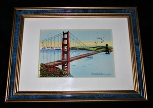 2000 SAN FRANCISCO GOLDEN GATE BRIDGE by Eileen David Print Framed 6x8 - Picture 1 of 7