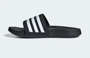 NEW Adidas Adilette Shower K Slides Core Black/Cloud White Big Kids Size 4 - Picture 1 of 6