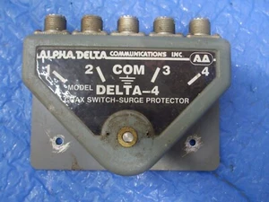 Used Alpha Delta 4 Position Coax Switch missing knob untested - Photo 1/4