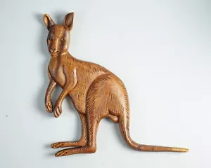 Holzkänguru Wandkunst, australisches Tier, Wallaroo Statue, Weihnachtsgeschenk - Bild 1 von 7