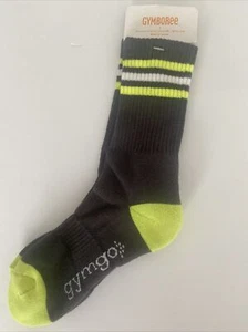 NWT Boys S(11-12) Gymboree GYMGO CREW SOCKS Cotton/Nylon/Spandex Neon Green/Gray - Picture 1 of 1