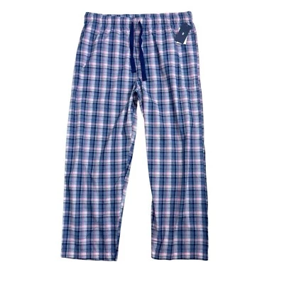 Izod Ropa de Dormir Pantalones de Salón Gris Azul Bolsillos a Cuadros Cordón Cintura Para Hombre XXL Foto 1 de 4