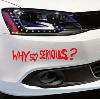 Why So Serious? STICKER VINYL DECAL SUICIDE SQUAD HARLEY QUINN BATMAN JOKER - Image 1 of 3