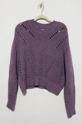 Suéter corto tejido falso Elizabeth and James para mujer Giada púrpura dorado talla mediana Foto 1 de 4