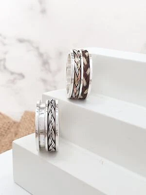 Sterling silver Equestrian Spinning Ring with wire wrapped | RG887879 - Image 1 of 4