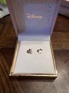 14k Weißgold Minnie Ohrringe mit Roségold Schleifen in 14k Gold - Bild 1 von 3