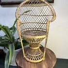 Mini ventilateur en osier paon dos chaise en rotin support plante décor boho hippie 16"