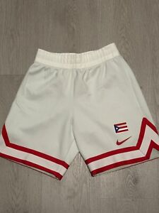 New Nike Mens Puerto Rico Authentic Team Issue Basketball Practice Shorts White