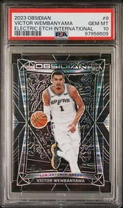 Victor Wembanyama 2023 Panini Obsidian Electric Etch International PSA 10 Rookie - Picture 1 of 2
