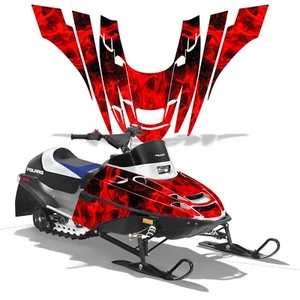 Snowmobile Graphics kit Decal for Polaris XC 120 2000-2020 Red Flames - Bild 1 von 2
