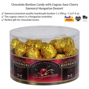 Szerencsi Filled Dark Chocolate with Cognac & Sour Cherries, Premium Treats 500g - Picture 1 of 8