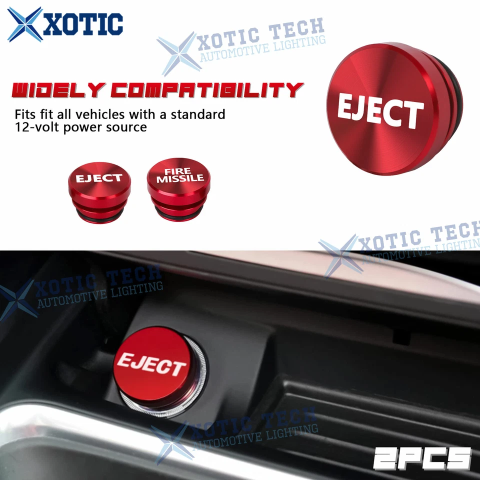2,7 cm Aleación Roja Misil de Fuego + Botón de Expulsión Coche Encendedor Enchufe Cubierta 12V Foto 1 de 4