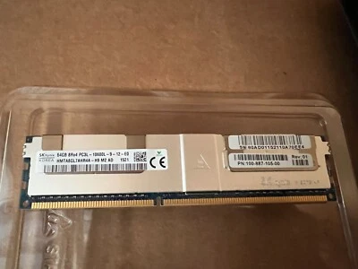 HMTA8GL7AHR4A-H9 HYNIX 64GB 8RX4 PC3L-10600L MEMORY MODULE 100-887-105-00 New - Image 1 of 4