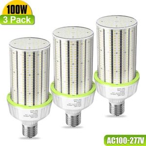 3 Pack 100W LED Corn Light 15000LM 5000K Commercial COB Bulb Lamp E39 Mogul Base - Picture 1 of 14