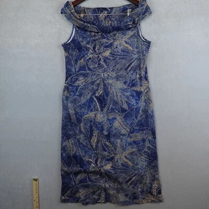 Lauren Ralph Lauren Dress Size XL Off Shoulder Cowl Neck Orchid Floral Velvet - Picture 1 of 8