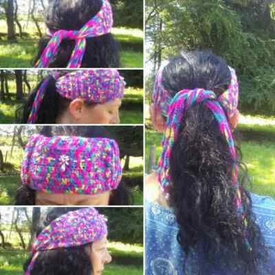 Fabulous Beaded Crochet Head Band,hair band,  hippy, boho, festival ware,  - Image 1 of 4