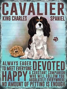 Cavalier King Charles Spaniel small steel sign 200mm x 150mm (og) - Picture 1 of 1