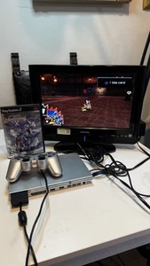 OEM Sony PS2 PlayStation 2 Slim SILVER Console Bundle Tested Rare - Picture 1 of 2