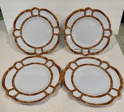 Tommy Bahama Melamine Rattan Dinner Plates Hawaiian Tropical Tiki Bar Beach - Image 1 of 4