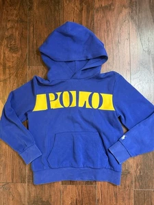 Polo Ralph Lauren Boy's Size 10/12 Boys Blue & Yellow Polo Hoodie Size Medium - Picture 1 of 7