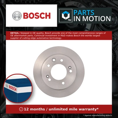 2x Brake Discs Pair Solid fits HYUNDAI i30 FD Rear 07 to 12 262mm Set Bosch New - Image 1 of 4