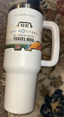 Hydrosteel 40oz Insulated WHITE  Travel Mug USA - Image 1 of 4