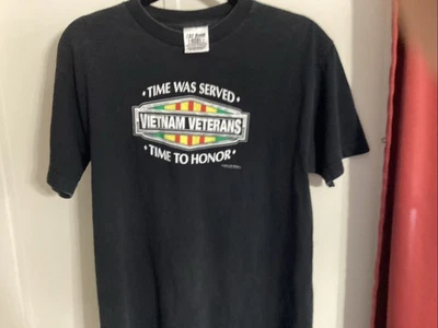 Camiseta de algodón negra con diseño de veteranos de Vietnam talla mediana 7,62 para hombre Foto 1 de 4