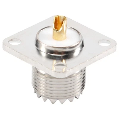UHF SO-239 Female Jack Square Shape Solder Cup Coax Connector for Ham Radio R8S8 - Image 1 of 4