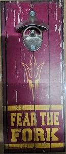 Arizona State Sun Devils Sign Wood 5x11 Bottle Opener Slogan - Picture 1 of 1