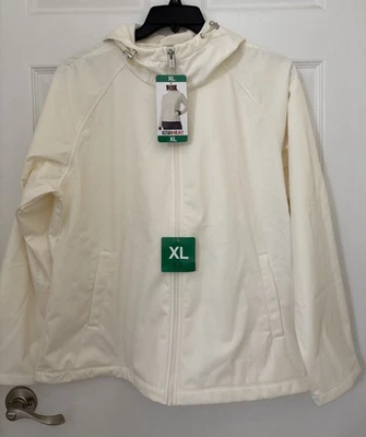 Chaqueta cortavientos softshell crema X-grande 32 Degrees para mujer con capucha XL nueva Foto 1 de 4