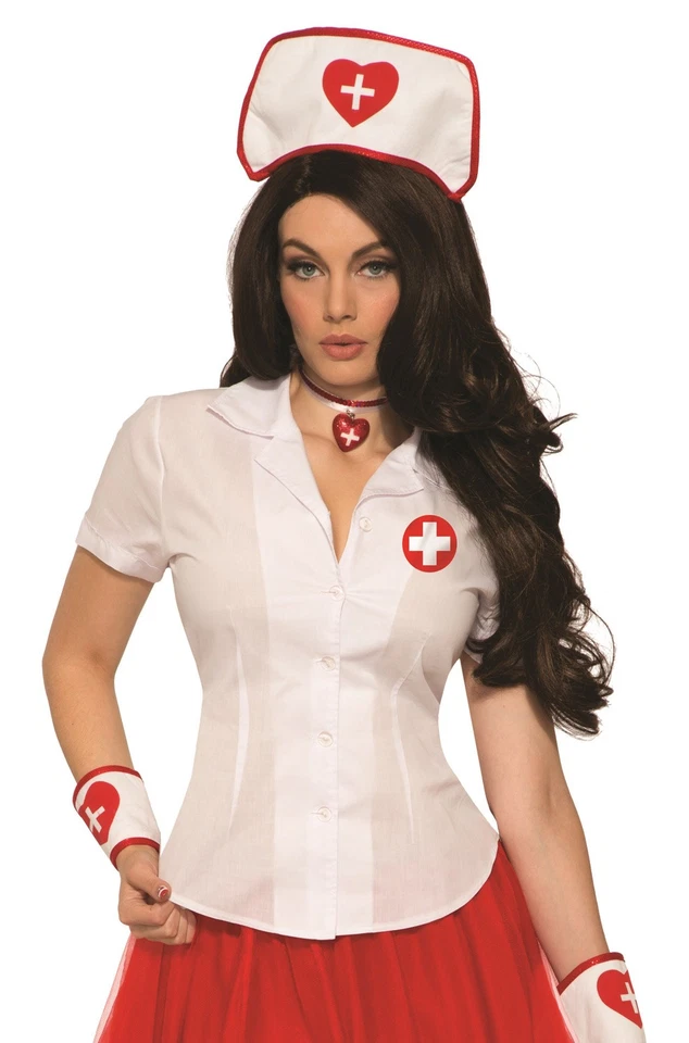 Brand New Sexy Nurse Shirt Doctor Adult Costume - Image 1 of 1