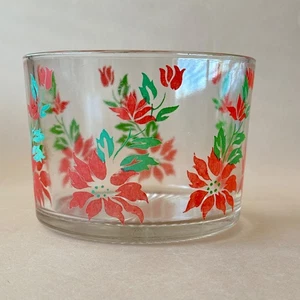 Cubo de hielo de vidrio vintage lado recto, plantilla de flor de pascua roja y verde de Navidad - Imagen 1 de 12