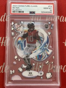 2025 Topps Signature Class Bo Nix Fluidity F-4 SSP RC Broncos PSA 10 - Picture 1 of 2