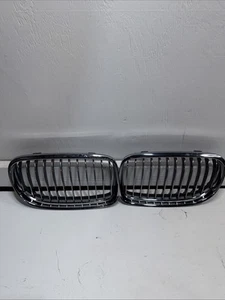 Fit BMW E90 E91 LCI 328i 335i  2009-2011 Front Kidney Grill Grille Chrome Black - Picture 1 of 14