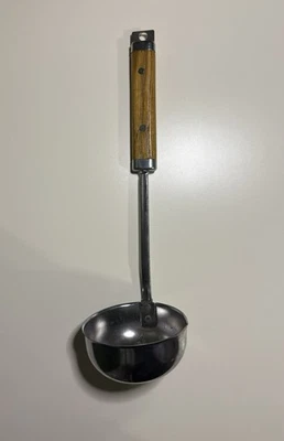 Chrome Foley Ladle VTG Kitchen Tool Utensil Wood Handle - Image 1 of 4