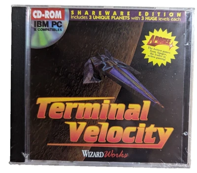 Terminal Velocity PC CD-Rom Shareware Version 1995 New Sealed With Vintage Tag - Image 1 of 4