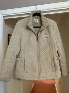 Gallery Beige Quilted Jacket Large Suit A 14-16 - Picture 1 of 11