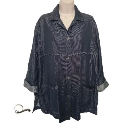 SONIA RYKIEL JEANS Chaqueta Vintage Calce Suelto Carpintero Lyocel Denim Talla 38 M Foto 1 de 4