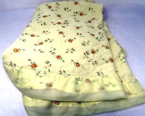 VTG Quilted Baby Infant Blanket Floral Pattern 38" x 50" Satin Border Edge - Picture 1 of 4