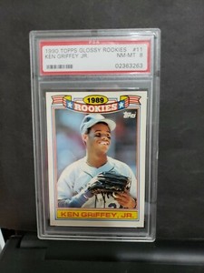 1990 Topps Glossy Rookies Ken Griffey Jr #11 PSA 8 NM-MT Seattle Mariners HOF