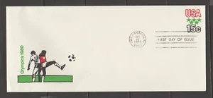 USA #U596 Embossed #10 Envelope 1979 FDC Olympics 1980 Soccer 15c FREE USA SHIP - Bild 1 von 1