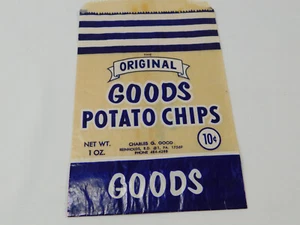 Vintage Original GOODS POTATO CHIPS 10 Cent Wax Paper BAG Charles G Reinholds PA - Picture 1 of 2