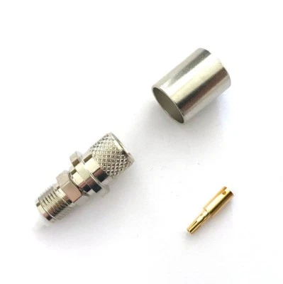 Paquete de 10 conectores coaxiales FME hembra Jack crimpado RF RG-8, LMR-400 cable Foto 1 de 3