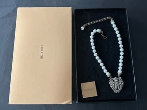 Heidi Daus “Ease Into Elegance” White Pearls Paved Diamonds Stunning Necklace - Picture 1 of 6