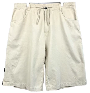 SEAN JOHN Linen Blend Bermuda Shorts Mens Size XL Extra Large Beige Loose Casual - Picture 1 of 15