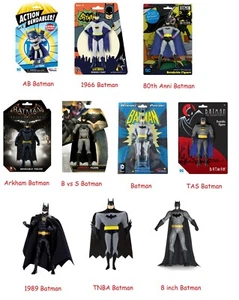 Batman bendable action figure 80th anniversary 1966 Adam West Michael Keaton - Picture 1 of 11