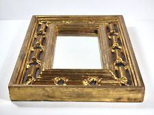 Antique Mirror, Gilded Wood & Gesso Frame w/ Smoked Glass, Geometric, Gilt