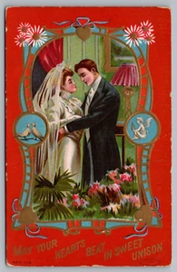 AK Paar Hochzeit Tauben geprägt - Bild 1 von 2