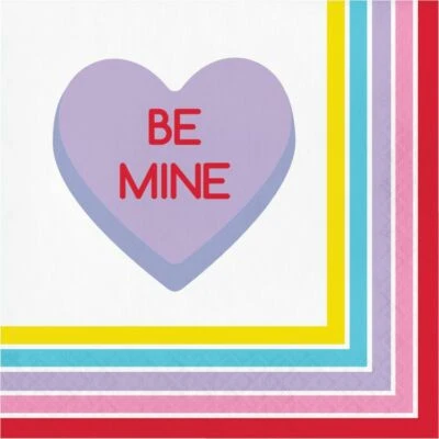 Paquete de 16 servilletas de almuerzo de San Valentín Candy Hearts decoraciones para el día de San Valentín Foto 1 de 2